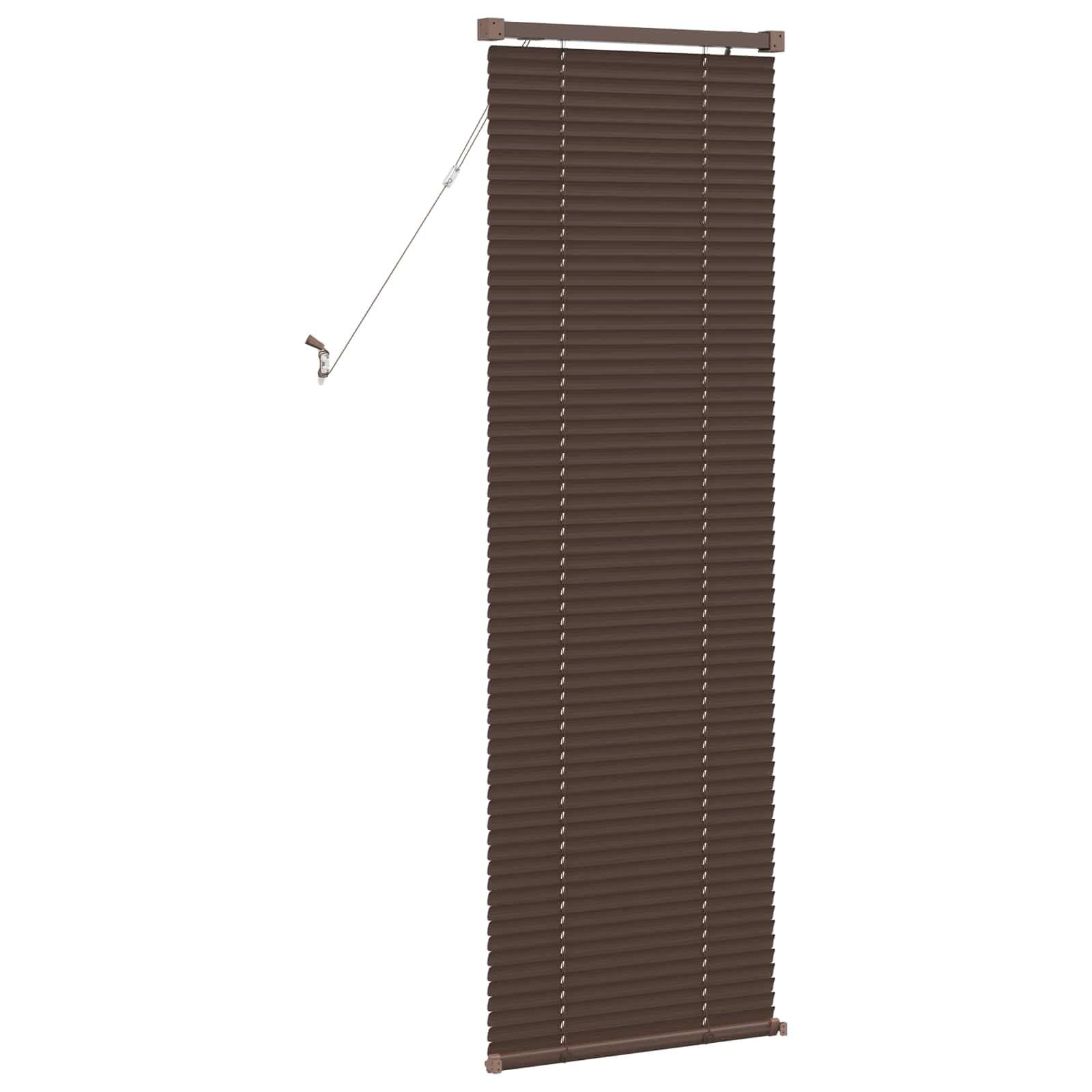 Jalousie Dunkelbraun mit Muster, PVC 25 mm, 150 x 40 cm, Sichtschutz Sonnenschutz Verdunkelung, Blickdicht für Büro und Innenbereich, mit Montageset zur Wand oder Fenster