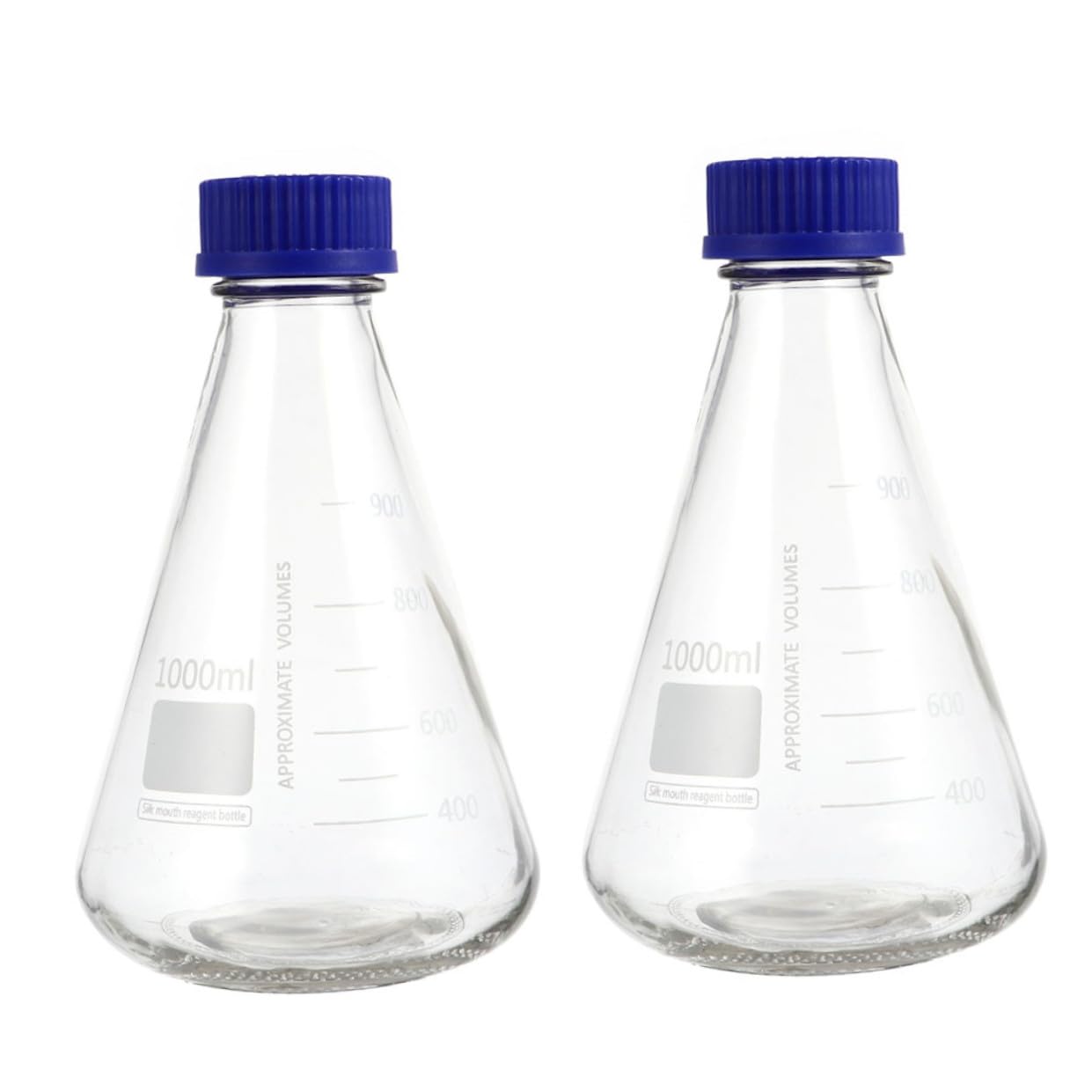 Boccette Reagenti Coniche in Vetro con Graduazione 1000Ml Flaconi per Esperimenti di Laboratorio Adatti a Scuola e Ricerca