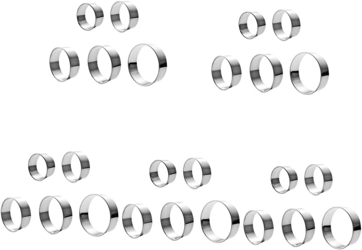 ABOOFAN 5 Sets Diy Cake Baking Tool Metal Mousse Mold Round Mousse Cake Molds Non-stick Biscuit Cutters Household Baking Accessory