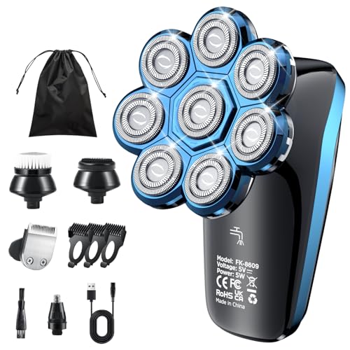 Afeitadora eléctrica para hombre, 8D, cortapelos giratorios IPX6