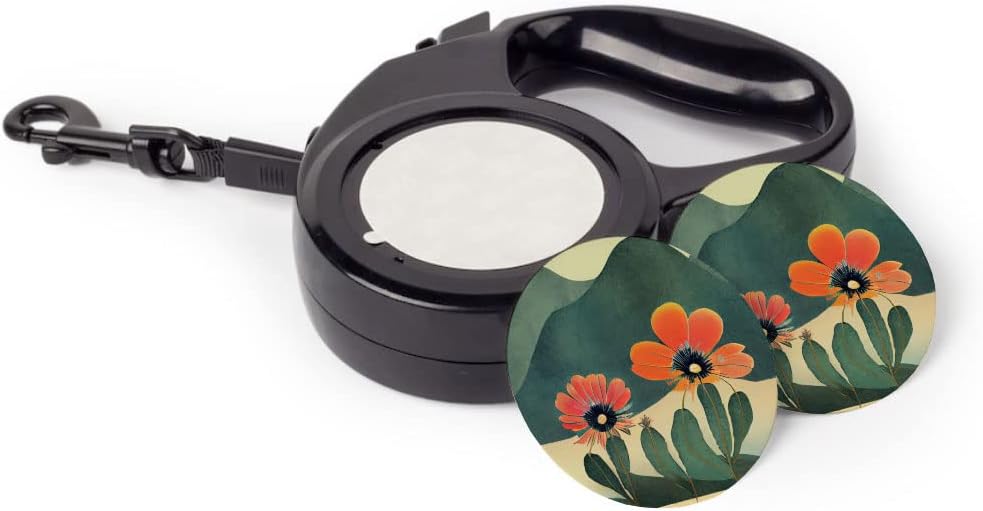 Flower Drawing Retractable Pet Leash - Beautiful Leash - Landscape Dog Leash - 118 inches
