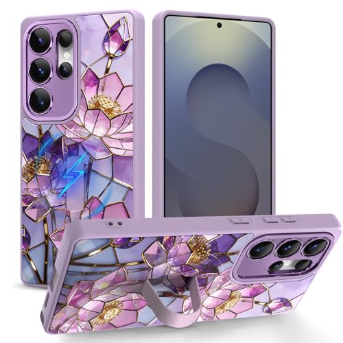 Coque Samsung S25 Ultra antichoc fine et magnétique à motif lotus
