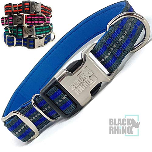 Black Rhino - Classic Striped Adjustable Dog Collar for Small Medium Large Breeds