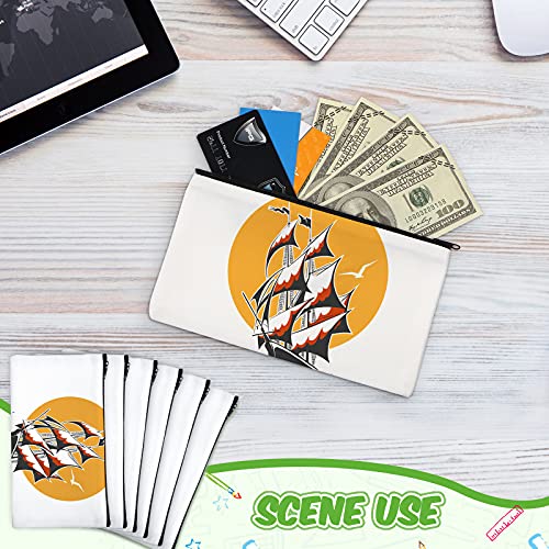 Sublimation Blank Canvas Zipper Pouch Canvas Pencil Pen Case Bag Double-Side Sublimation Blank Makeup Bags Diy Craft Blank Makeup Bags With Zipper For Painting Diy Craft (24 Pieces) #TOP5