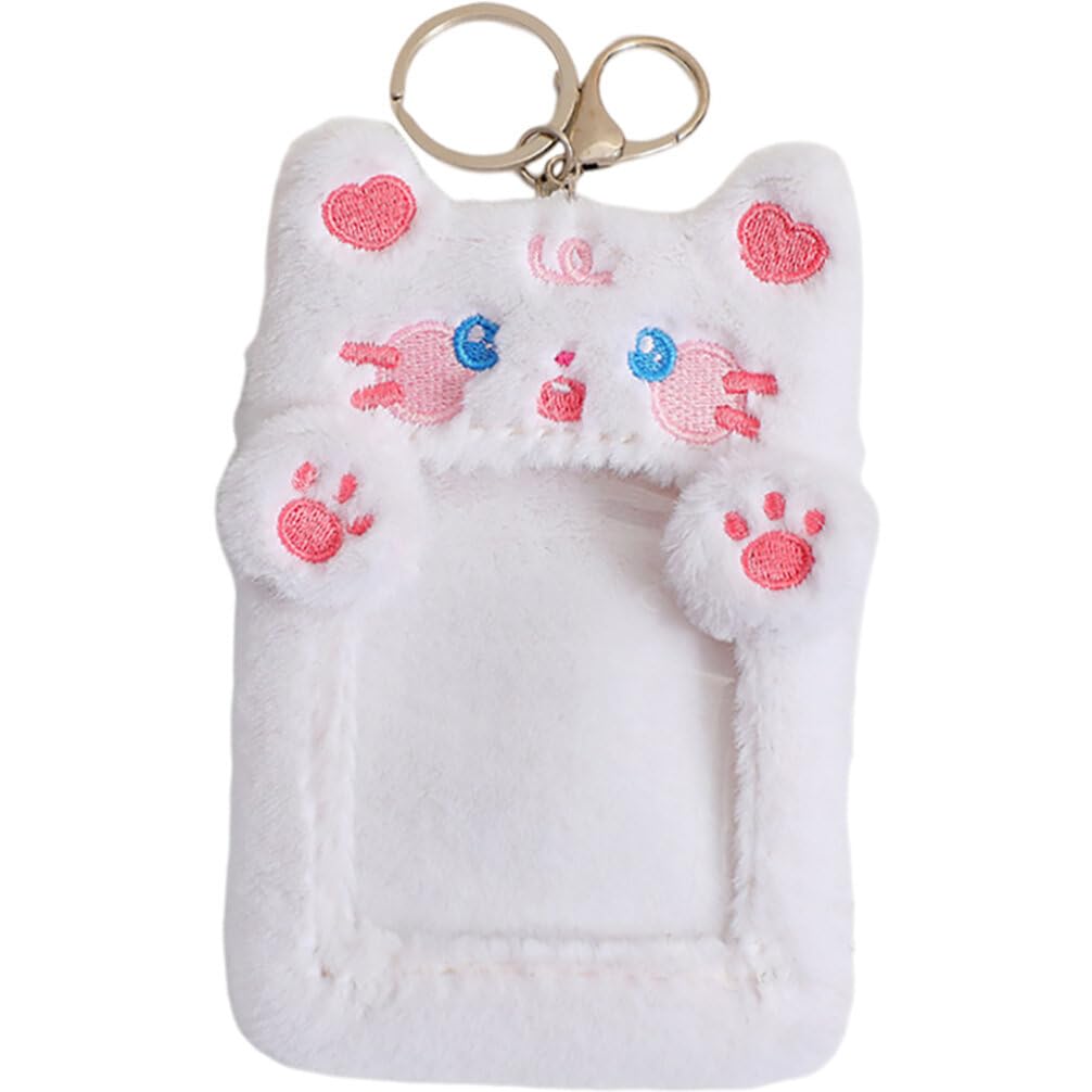 Kisangel 5.3 Inch Plush Card Holder with Detachable Keychain