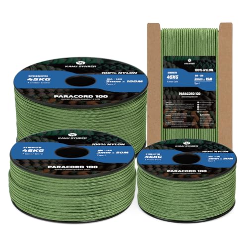 2mm Cuerda 15M 1 Hebra Paracord 100% Nylon Tipo I Cordelette Cordino