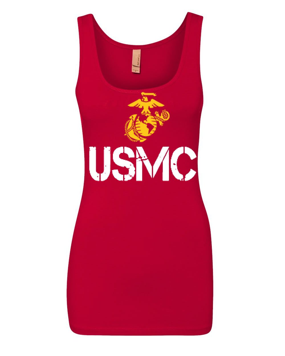 USMC Logo Women's Tank Top United States Marine Corps Military Top Red 2XL