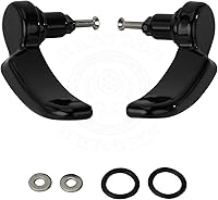 Vista 5 de Elevador de tapa de aluminio negro para bolsas de sillín HD, palancas de pestillo compatible con Street Glide, Road King Special, Road Glide