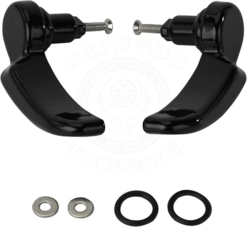 Miniatura 5 de Elevador de tapa de aluminio negro para bolsas de sillín HD, palancas de pestillo compatible con Street Glide, Road King Special, Road Glide