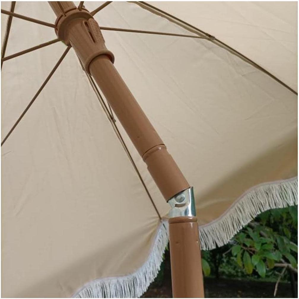 Beach Umbrella Patio Parasol with Tassels Tiltable Umbrella Garden Table Umbrella Sun Shade for Outdoor Patio Beach Pool Backyard