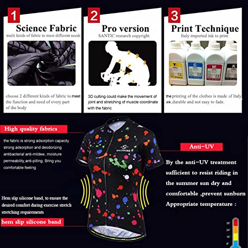 WEALTHY73 Summer Women's Cycling Jersey Set Breathable Riding Short Sleeve 3D Padded Bike Shorts Quick Dry Outfit,Purple,2XL(171cm72kg)