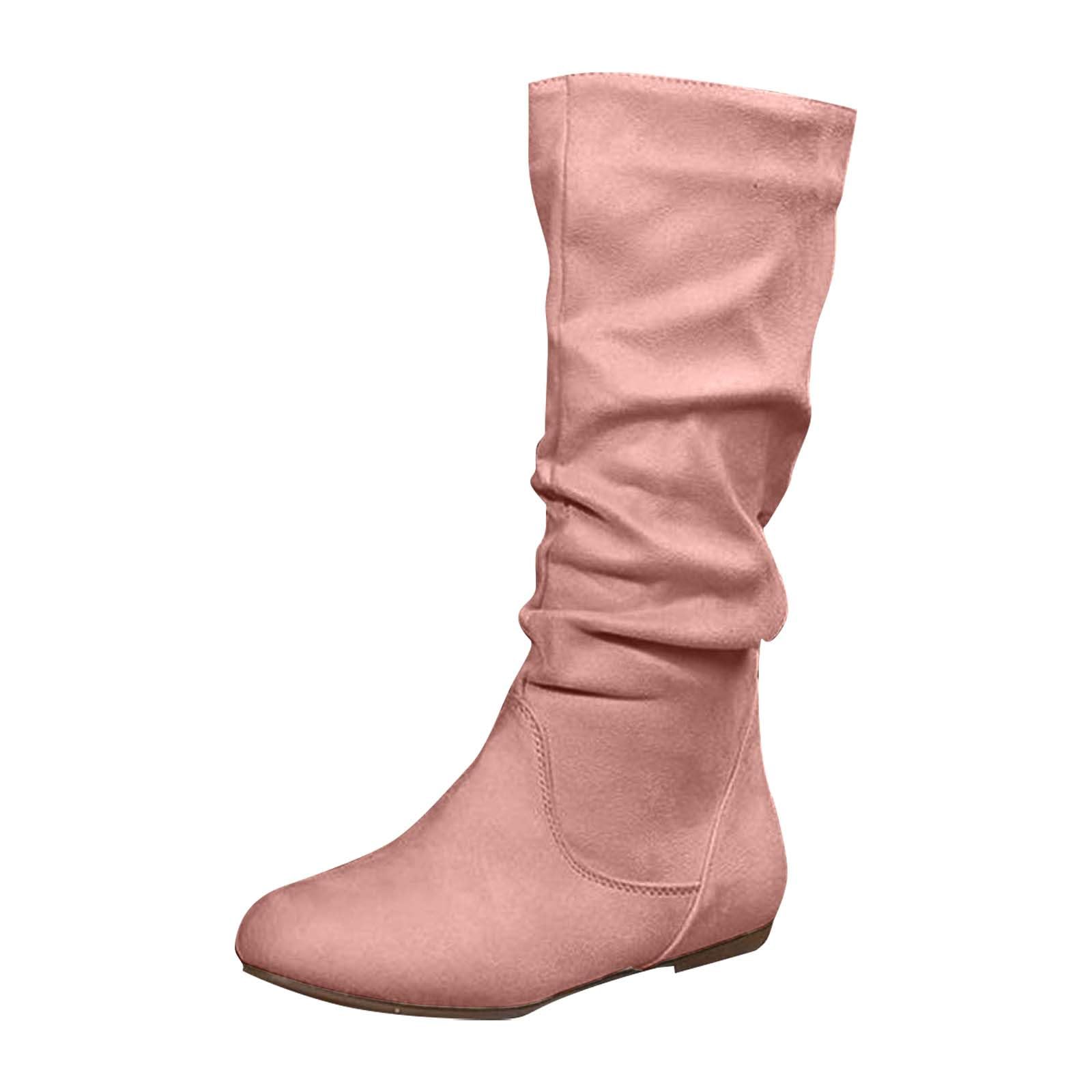 Knee High Boots Women Over The Knee Boots Soft Suede Low Flat Heel Thigh High Winter Riding Boot