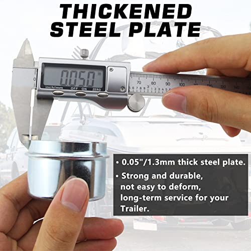 Grepspud 4Pcs 1.98'' Trailer Hub Bearing Dust Caps, Trailer Axle Dust Cap Cup Wheel Center Grease Cover Caps & 4Pcs Extra Rubber Plugs For 2000 To 3500 Lb Boat Trailer Dexter Ez Lube Trailer Camper Rv #TOP2