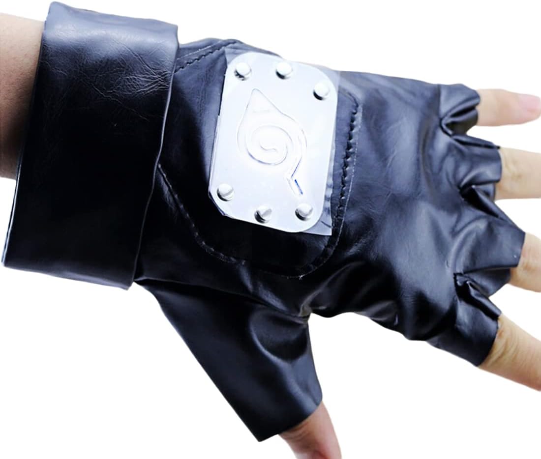 Hatake Kakashi Cosplay Black Leather Gloves