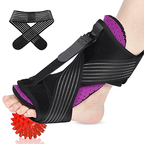 Plantar Fasciitis Night Splint, 2021 Upgraded Adjustable Plantar Fasciitis Relief Night Splints for Plantar Fasciitis, Foot Drop Ankle Pain, Heel Pain, Achilles Tendonitis Support (Lilac Purple)