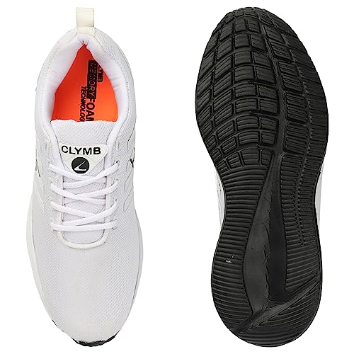 Image of CLYMB Men's Jimmy Black Orange Mesh Lace-Ups Walking /Outdoor /Gym & Traning /Running Sports Shoes