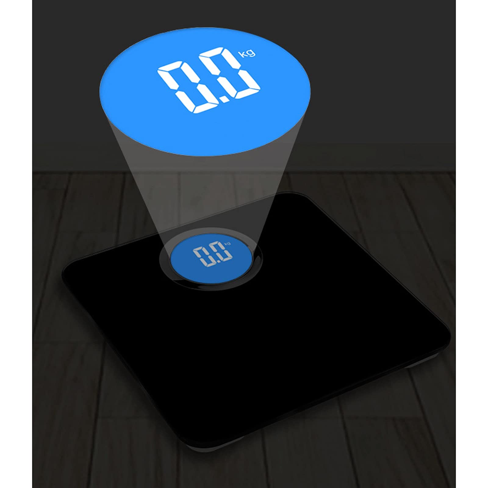 JINGYAN Básculas de Baño Digitales Escala de Peso, Escala de Cuerpo Humano, Pantalla Redonda Visión Nocturna Escala Electrónica, Báscula Electrónica para el Hogar