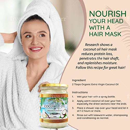 Coconut Country Living's Extra Virgin Coconut Oil - Cold Pressed, Unrefined Organic Superfood For Hair, Skin, Beauty, Cooking - Keto & Paleo Diet Friendly - 16.91 Oz #TOP7