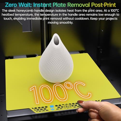 Image of BIQU CryoGrip Pro Glacier Yellow Compatible with Bambu-Lab P1S /P1P /P2S /X2D /X1C /X1E /A1 3D Printers 257x257MM Panda Build Plate Double Sided Upgrade Removable Surface Platform