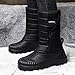 FOAVT Men's Snow Boots, Warm Winter Boots with Adjustable Strap, Fashionable & Anti - Slip for Cold Weather (N3-black,10.5)
