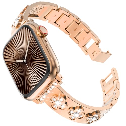 CHANCHY 42mm(series 3 2 1) 41mm 40mm 38mm for Apple Watch Strap for Women Diamond Rhinestone Bracelet Stainless Steel Metal Strap for Apple watch SE 3 2 1,Series 11 10 9 8 7 6 5 4 3 2 1