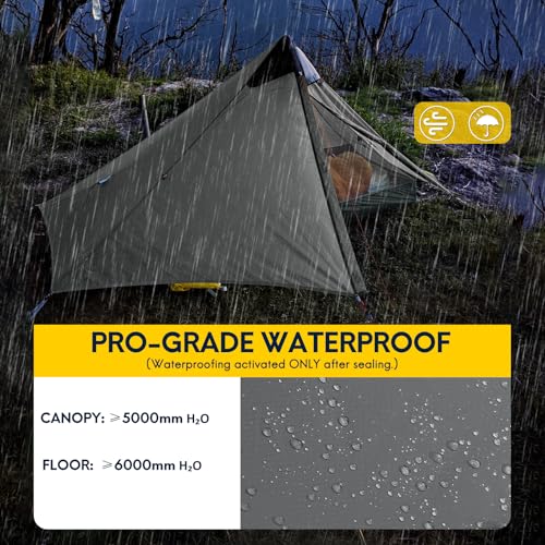 Image of LANSHAN Ultralight Waterproof 1-2 Person Backpacking Tent | Ultralight waterproof nylon, pitch anywhere, for camping & travel.