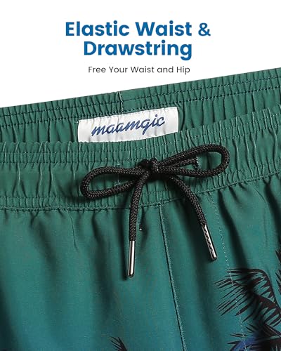 Image of maamgic 5inch Mens Swim Trunks with Compression Liner 2-in-1 Swimming Shorts Stretch Quick Dry with Zipper Pockets
