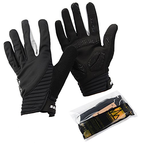 WEANAS Unisex Outdoor Gel Touchscreen Full Finger Cycling Mitten, Winter Cold Weather Bike