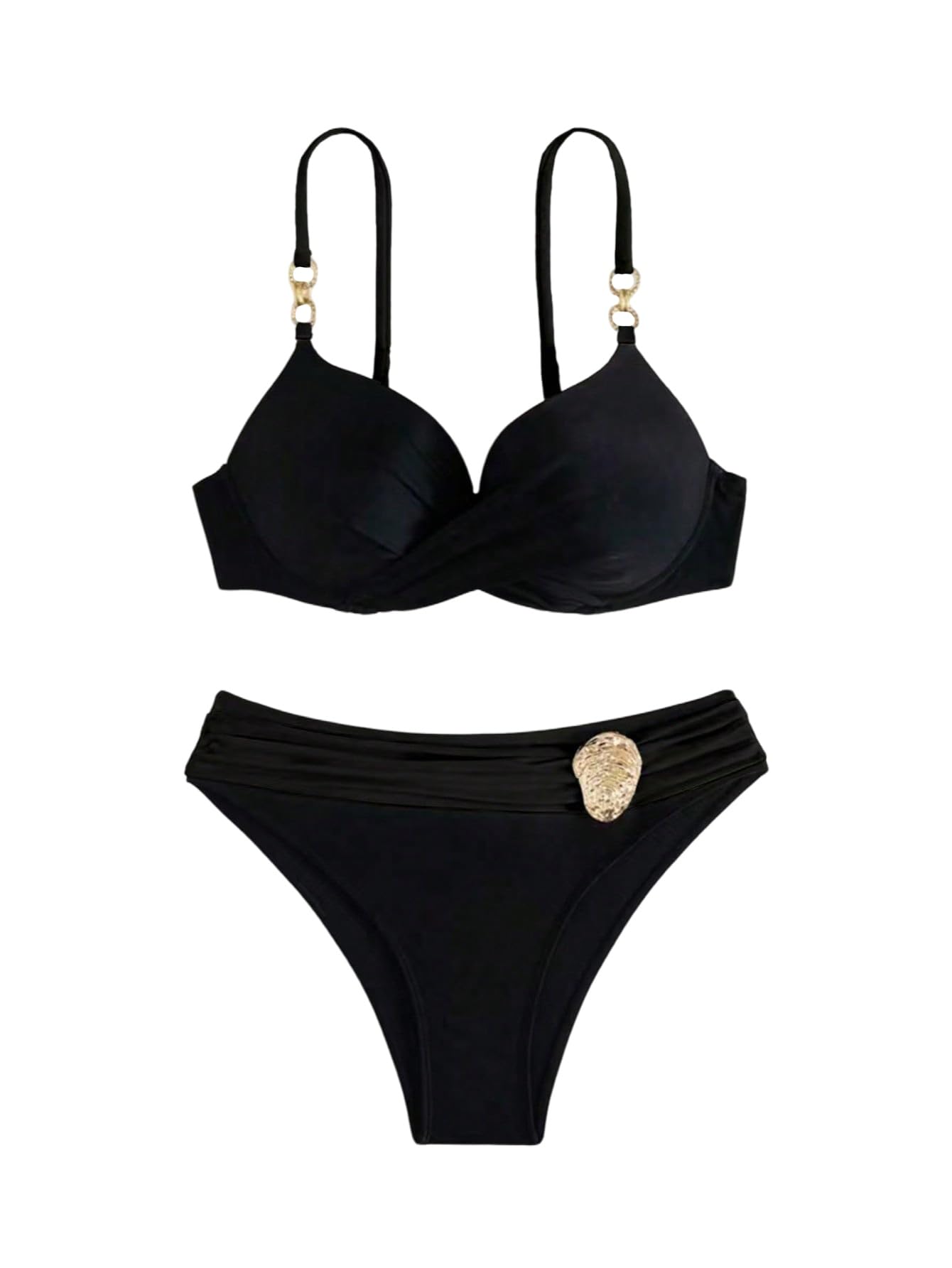 SweatyRocks Bikini damski zestaw z fiszbinami, kostium kąpielowy push up, bikini z dekoracją, moda kąpielowa, seksowne stringi bikini brazylijskie