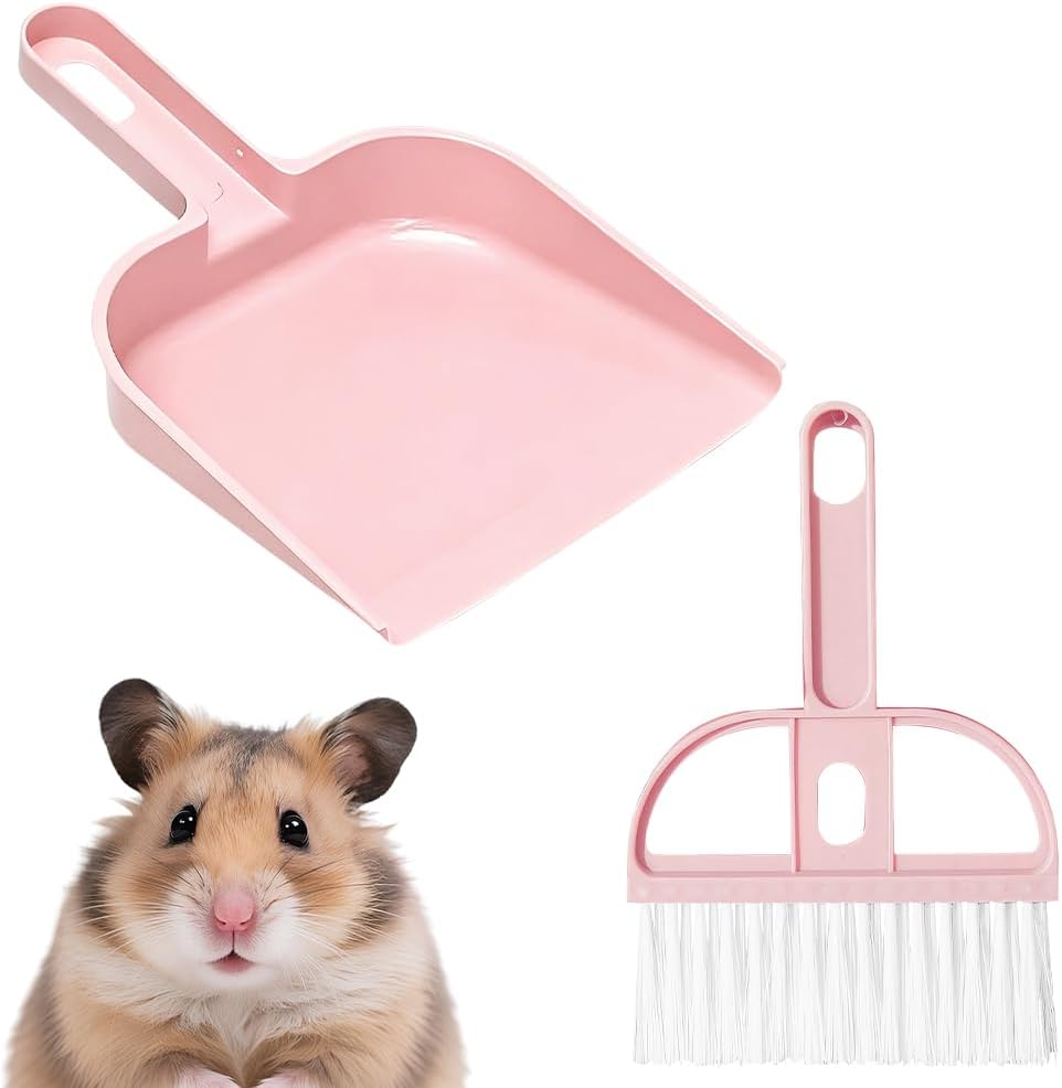CREATCABIN Small Broom and Dustpan Set Green Mini Dust Pan and Brush with Handle Plastic Hand Whisk Set Cage Cleaner for Pets Desk Drawers Home Nest Camping Office Cleaning Tool Supplies Kitchen