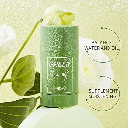 2pcs Green Tea Cleansing Mask Stick for Face, Blackhead Remover with Green Tea Extract, Face Moisturizing, Deep Pore Cleansing, Skin Brightening for All Skin Types