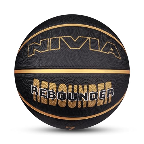 Image of NIVIA Rebounder Basketball, As per Match Standard, 8 Panels, Soft Rubber Molded with Pebbled Texture, Butyl Bladder, to Play on All Indoor & Outdoor Surfaces