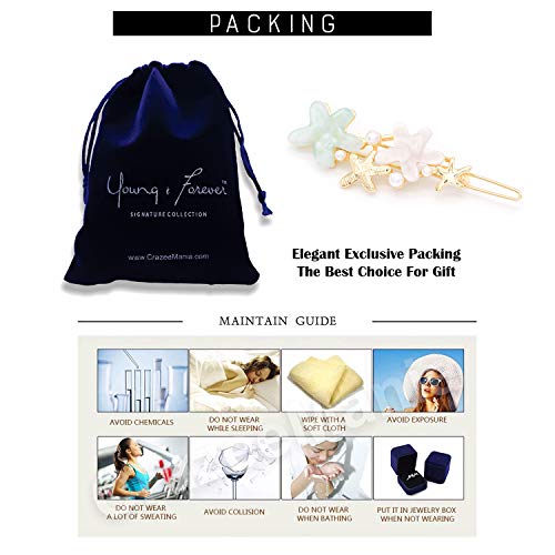 Image of Young & Forever Gift Special Fashion Celestial Stars Flower Butterfly Gold Plated Crystal Barrette Hair Clip /Pin Hair Accessories for women