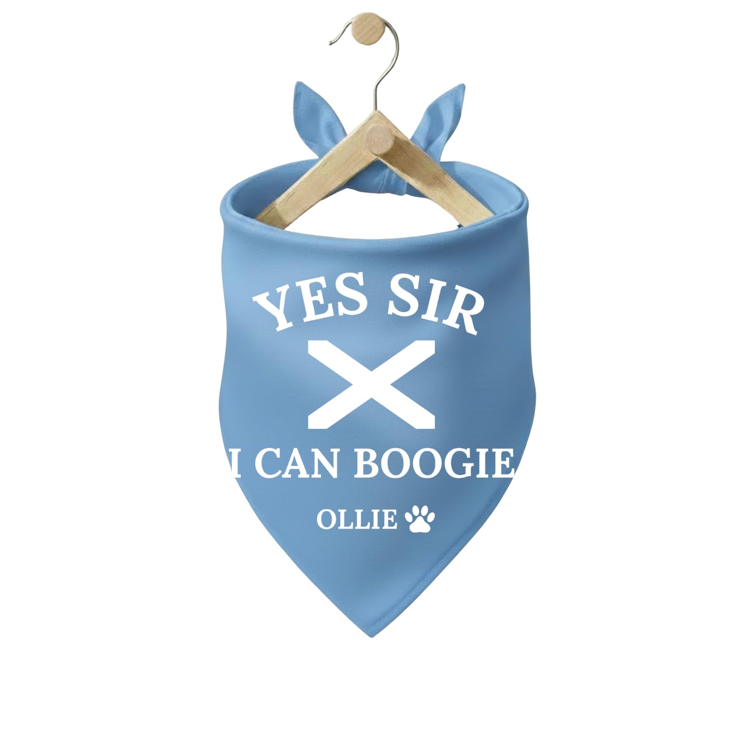 Personalised Pet Bandana “Yes Sir, I Can Boogie” Scotland Perfect World Cup & Rugby Supporters. Custom Bandana Scottish Pets. World Cup Pet (Light Blue + White, M/L:63 * 43 * 43cm)