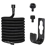 JIANLEI 伸びるホース 黒 散水ホース PVCコネクタ 3倍伸びる 2.5ｍから7.5ｍまで 洗車 水やり 庭 ベランダ 園芸 花壇 大掃除用