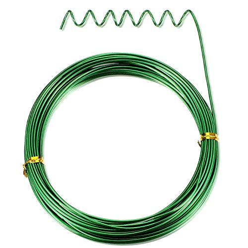 Image of TecUnite Aluminum Craft Wire for Sculpting Armature Bendable Craft Wire for DIY Jewelry Making(Green, 10 M X 1.5 mm, 1 Roll)