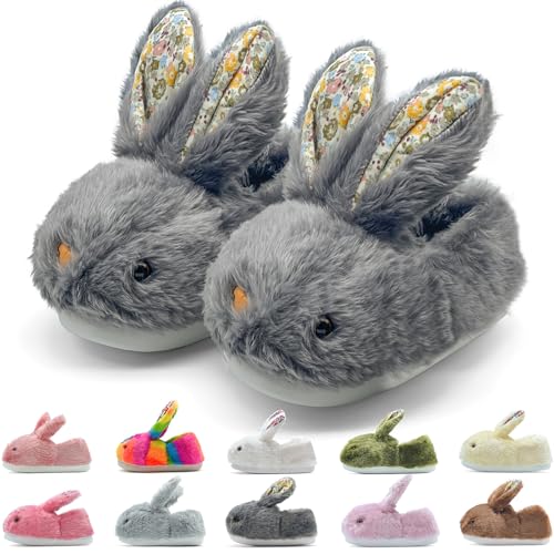 Bunny Slippers for Women, Cute Animal Fluffy Slippers Fuzzy House Shoes Plush Warm Winter Slippers Rabbit Home Bedroom Shoes Indoor & Outdoor