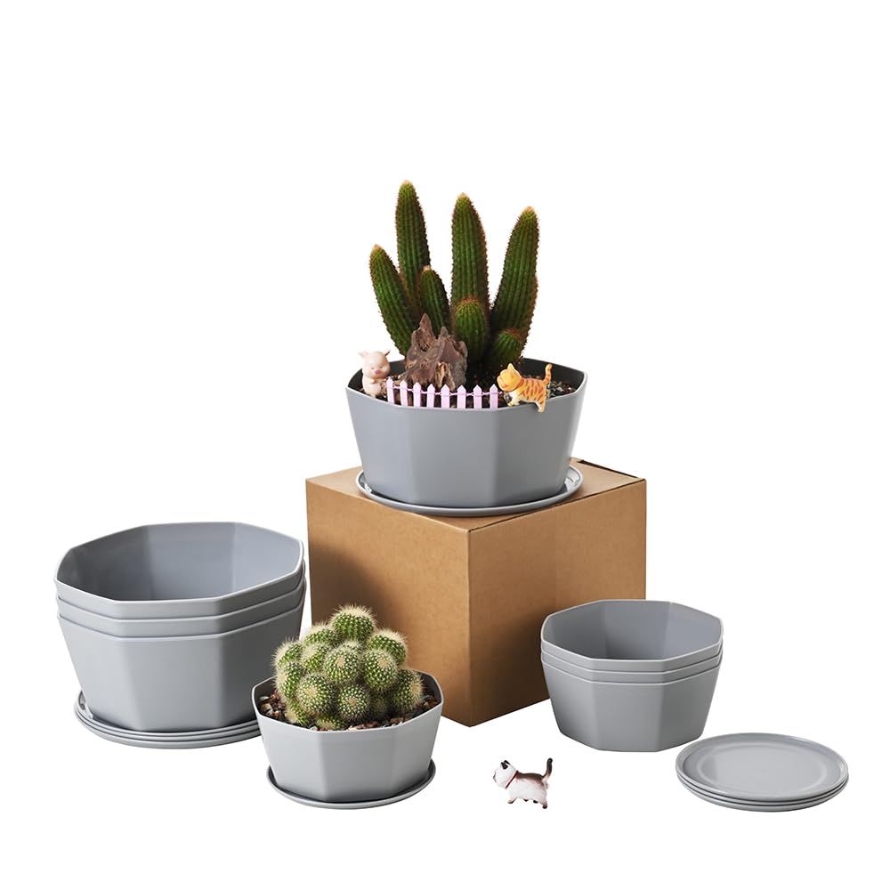 Amazon.com : BangQiao 8 Pack 8.00 inch and 5.90 inch Gray Plastic