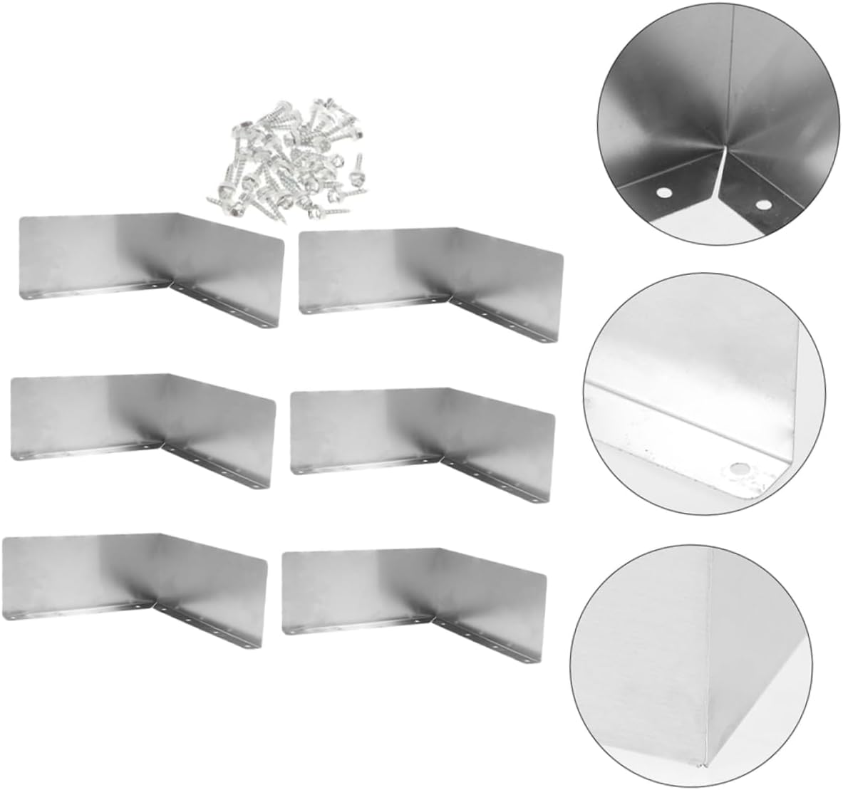 Roof Rain Gutter Guard Set Aluminum Roof Splash Guard Rain Water Diverter for Home 6 Corner Guards