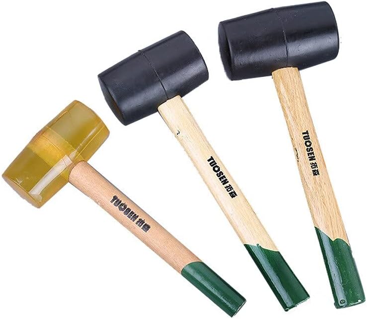 2022 Black/transparent Rubber Hammer Wooden Handle Rubber Hammer Does Not Crack, Shockproof Floor Installation Hammer - (Color: 01)