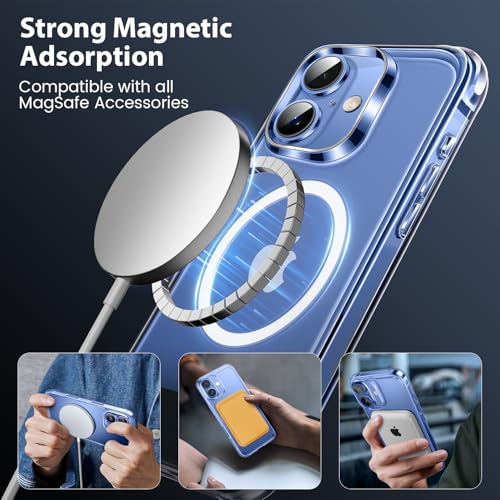 Image of Mkeke Magnetic Clear Case for iPhone 17, Compatible with MagSafe, Military-Grade Protection, Phone Bumper 6.3 inch 2025