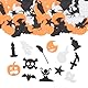 ParPix 60 Stück Moosgummi Sticker Glitzer Halloween Deko, Groß Konfetti Halloween Horror Deko, Fledermaus Spinne Kürbis Halloween Selbstklebend Aufkleber, Halloween Deko Innen Moosgummi Bastel Kinder