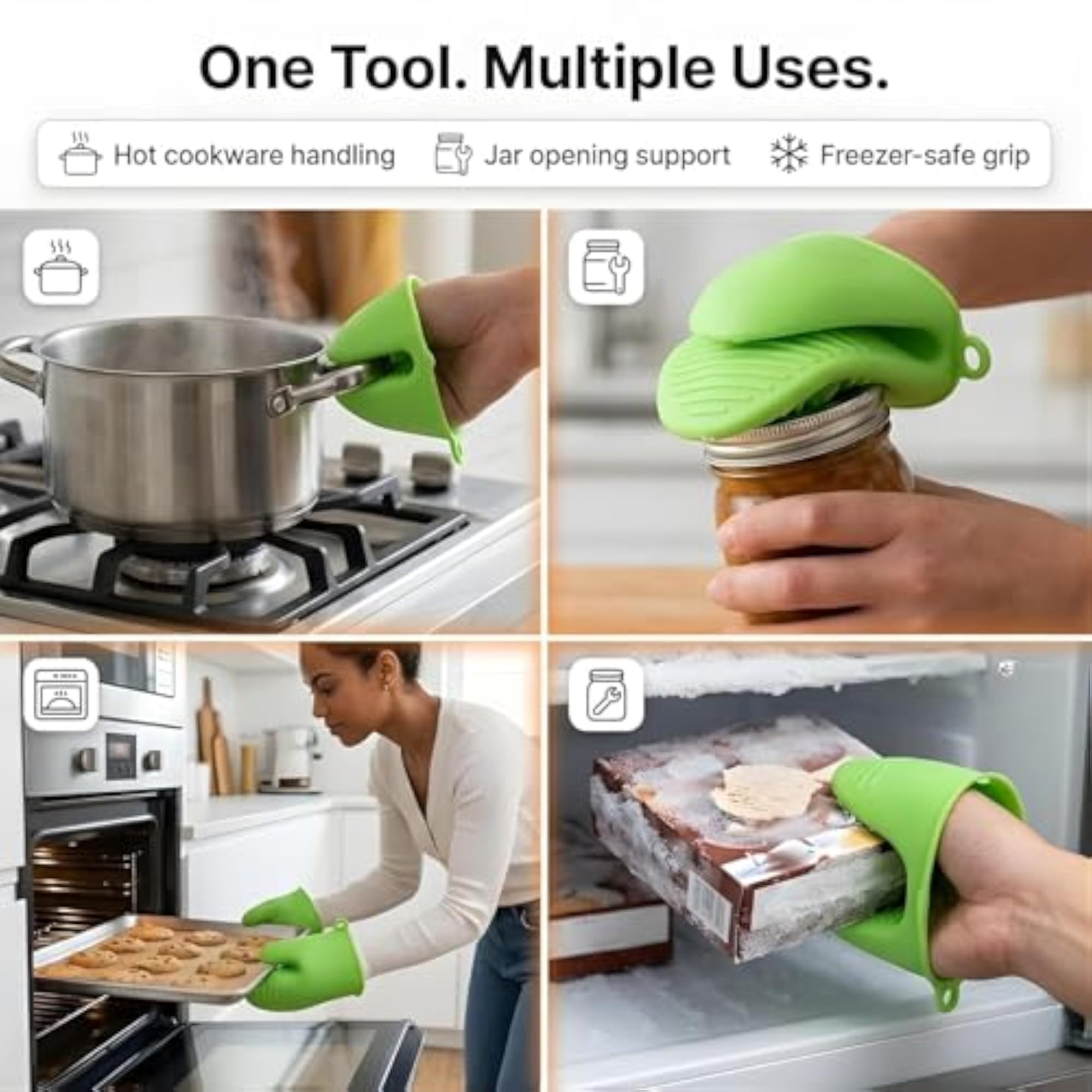 Silicone Pot Holder Heat Resistant Kitchen Grip Gloves 1 Pair