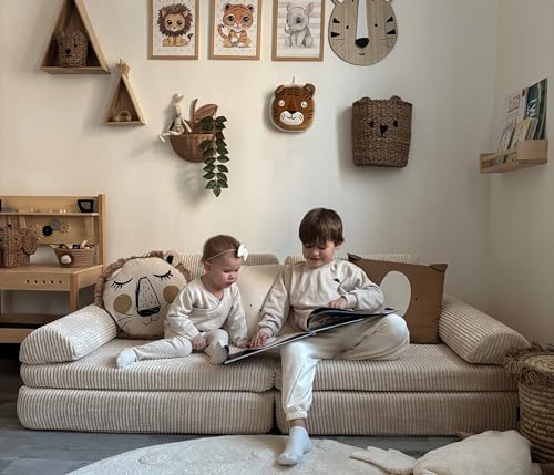 Bunky! Spielsofa Made IN Germany Modulares Kinderspielsofa aus Schaumstoff Stapelsteinen mit Schlaffunktion