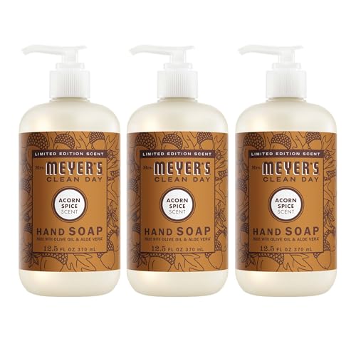 Image of MRS. MEYER'S CLEAN DAY Hand Soap, Acorn Spice Scent, 12.5 Fl Oz Bottle - 3 Pack
