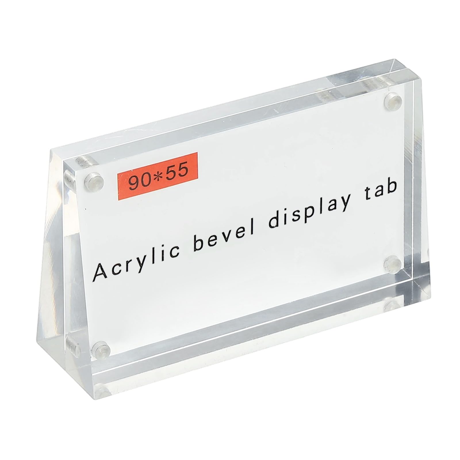 PATIKIL Acrylic Sign Holder, 3.5x2.2inch Double Sided Magnetic Photo Business Card Frame Table Top Sign Stand for Office Home Decor Photos Cards Restaurant Store, Clear