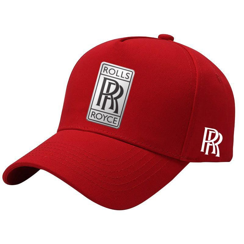 MpaZZZ Casquette de Baseball pour Rolls-Royce Ghost/Phantom/Cullinan/Spectre, Unisexe Ajustable, avec Logo de Voiture, Casquette D'équipe de Course,Red