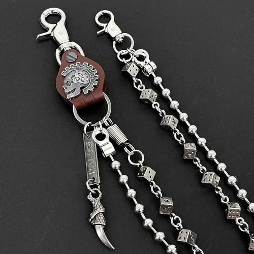 Image of Men Bicycle Strong Heavy Punk Rocker Biker Jeans Pants Chain Studs Keel Key Chain Mens Wallet Chain
