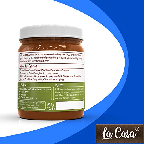 Image of La Casa Milk Chocolate Spread | Vegetarian | All Natural Ganache | No Colors /Essence /Preservatives Used | 350g |
