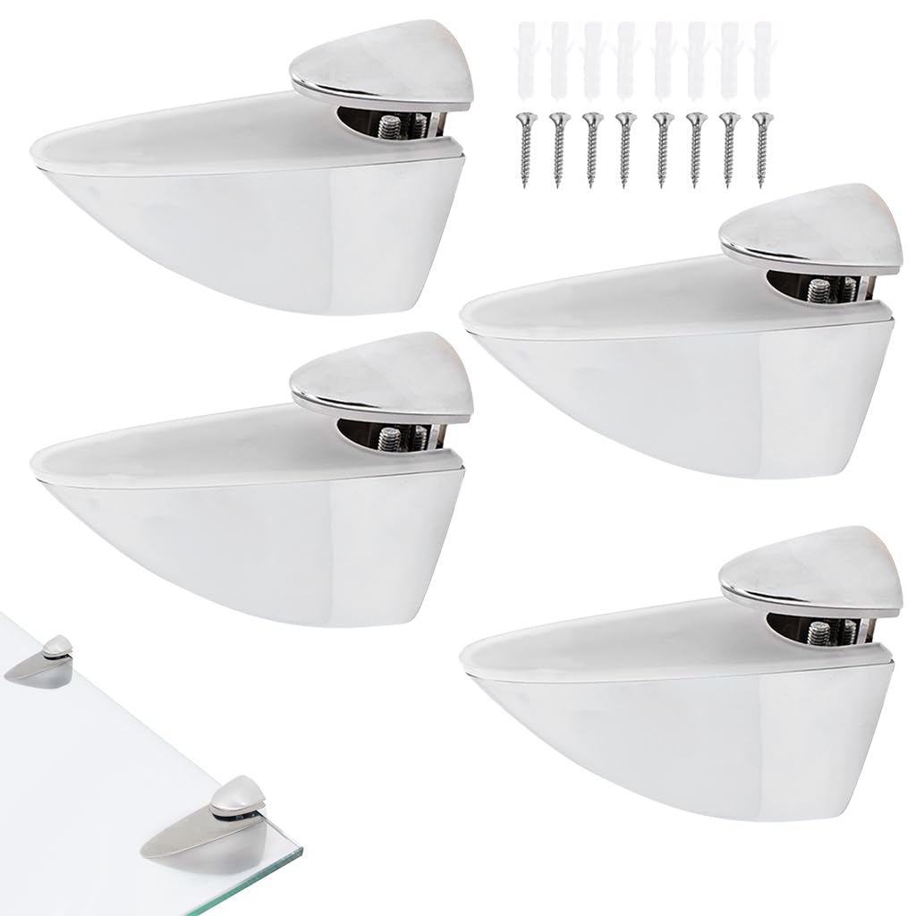 Serplex® 4pcs Glass Shelf Bracket, Adjustable Clamp Brackets for Shelves, Wall Mount Shelf Bracelet Alloy Brushed Chrome Floating Glass Bracket Heavy Duty Wall Mounting Clamps for 3-16mm Wood/Glass (B0DC6H2PSH) Amazon Price History, Amazon Price Tracker